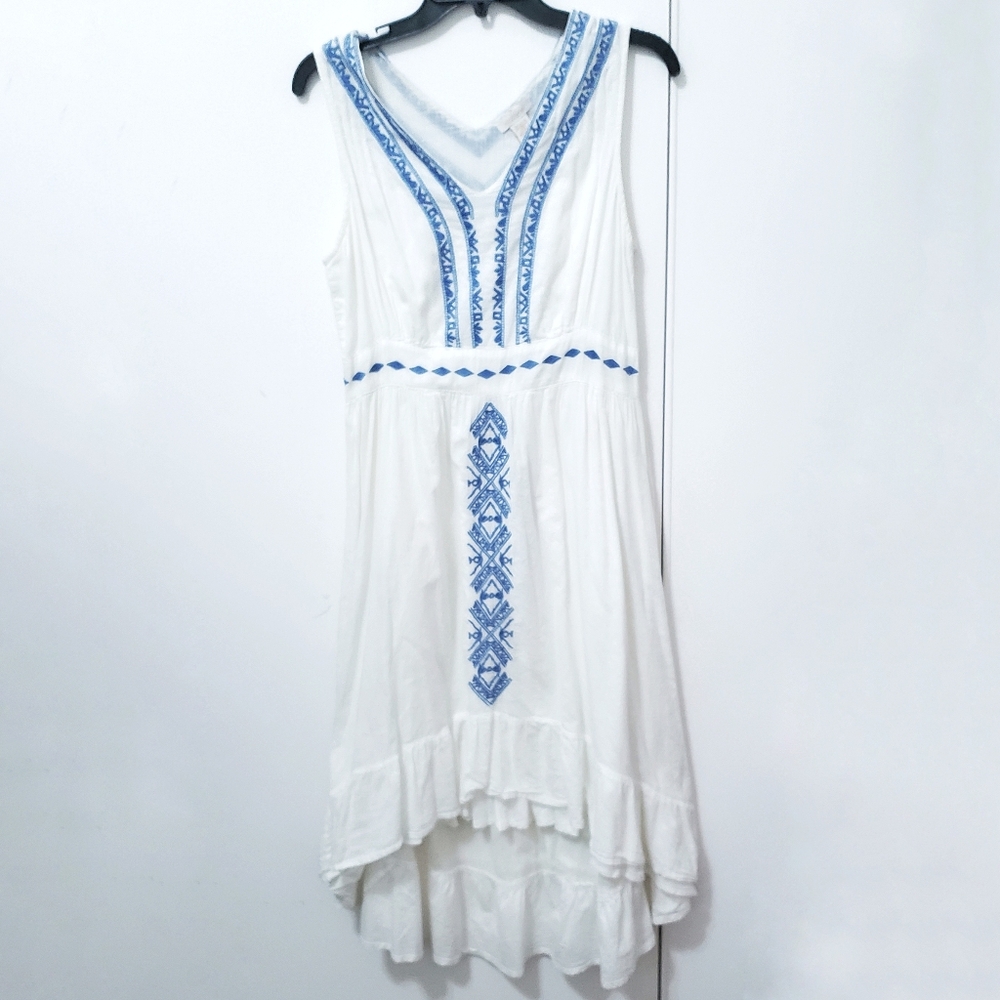 Klozlyne White Ruffle Dress